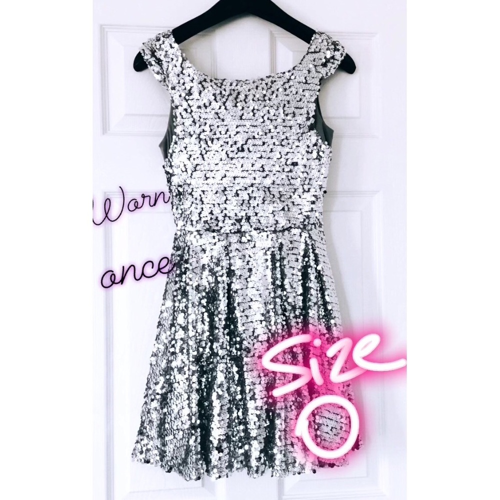 Shimmer crew neck dress